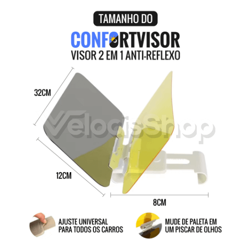 Visor 2 em 1 Anti-reflexo (Dia e Noite) - ConfortVisor