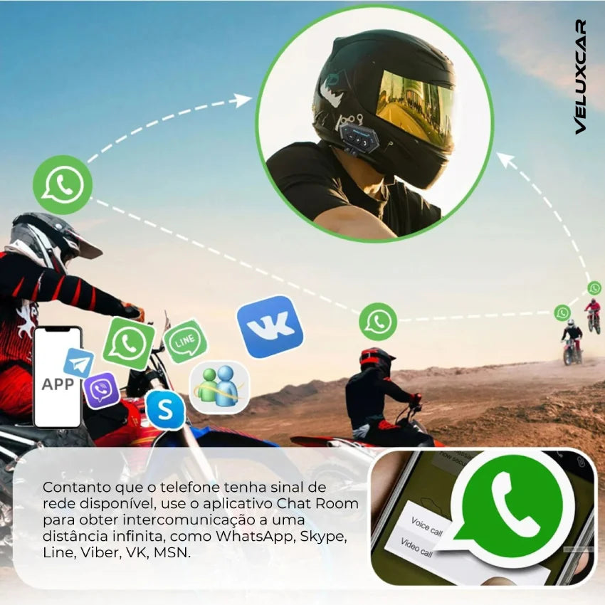 Fone de Ouvido Bluetooth para Capacete à Prova d'Água