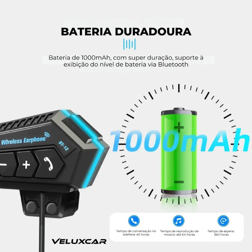 Fone de Ouvido Bluetooth para Capacete à Prova d'Água
