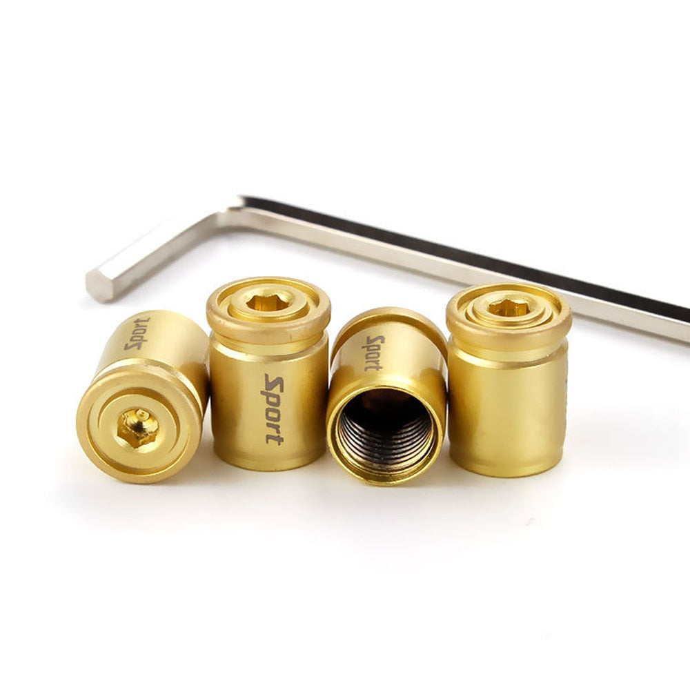 Bico Válvula para Pneu Anti Furto de Liga de Zinco - 4 pcs