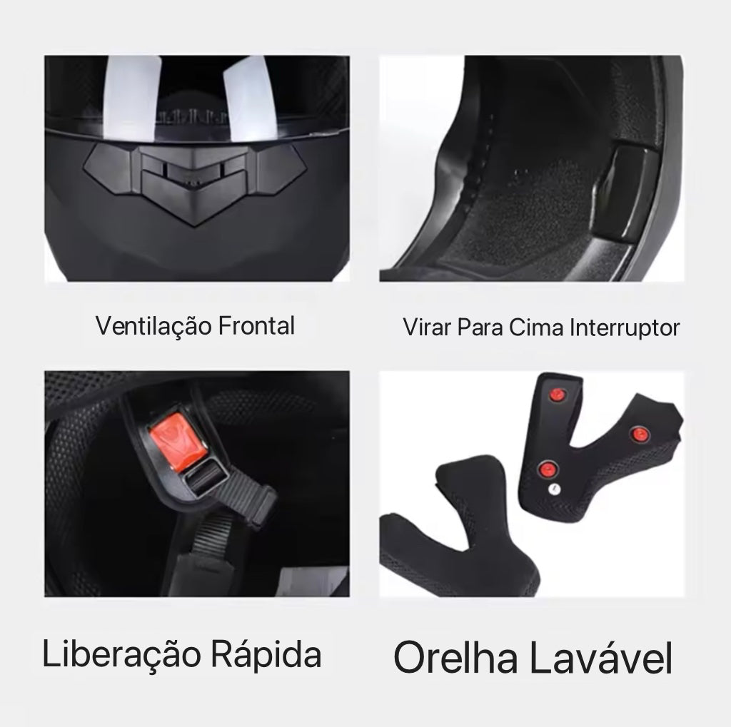 Capacete Fechado com Lente Dupla
