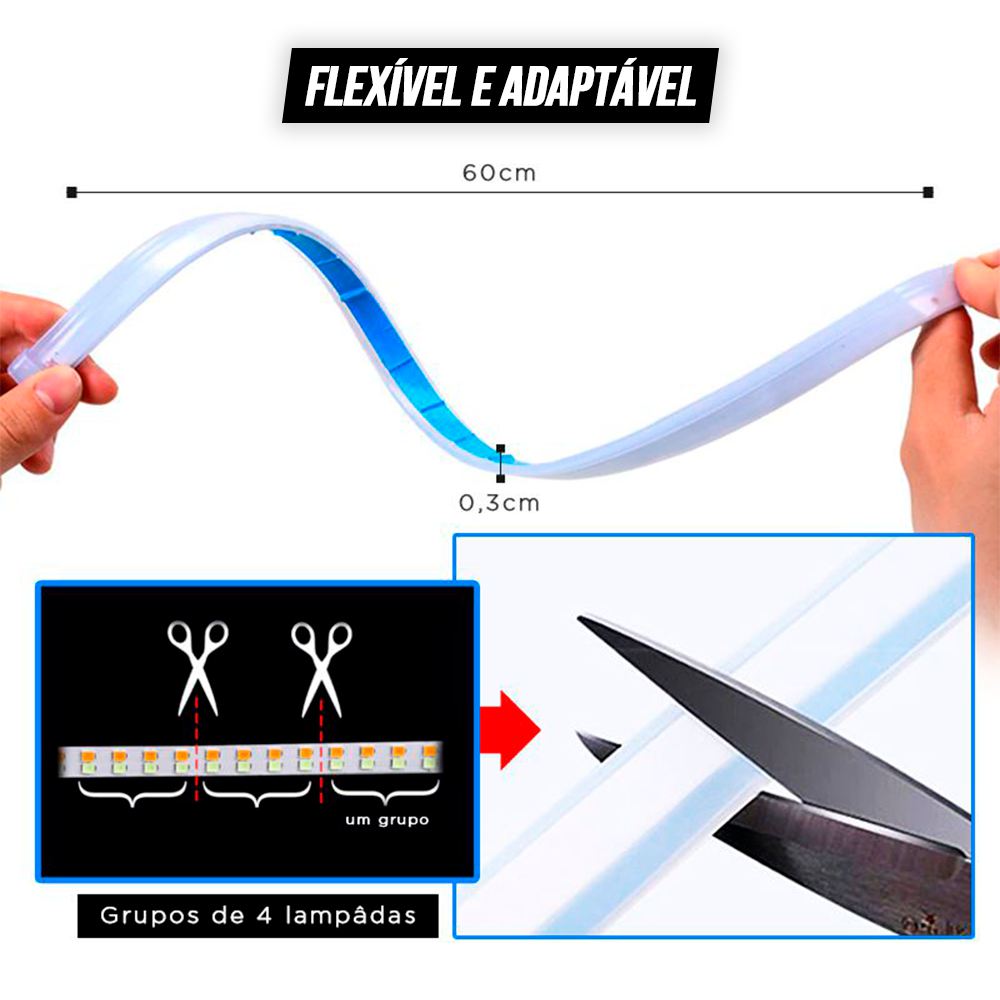 PrimeLED™ 2.0 Fita de LED para Farol DRL Sequencial - 2 Pçs