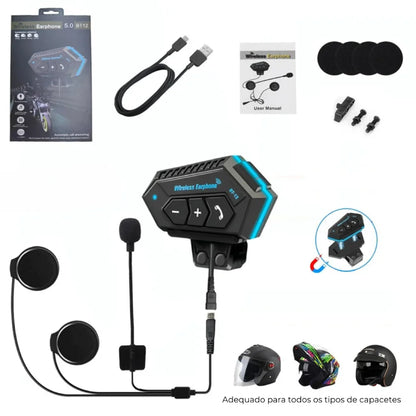 Fone de Ouvido Bluetooth para Capacete à Prova d'Água