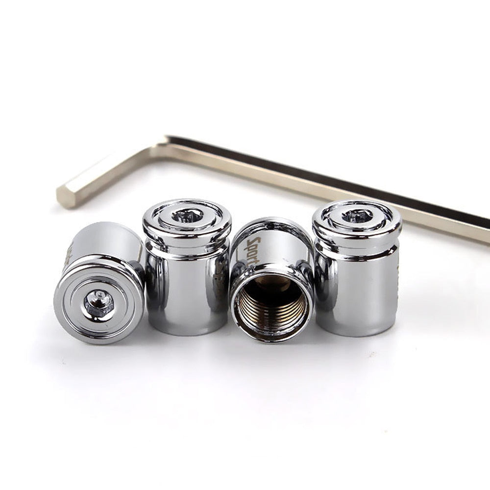 Bico Válvula para Pneu Anti Furto de Liga de Zinco - 4 pcs